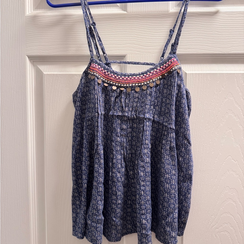 American Eagle Outfitters Blue and Pink Camisole